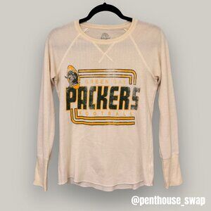 Green Bay Packers Cream Thermal Long Sleeve, Size S